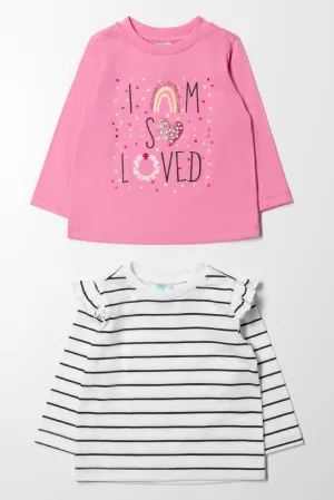 2 Pack T-Shirts Pink And White