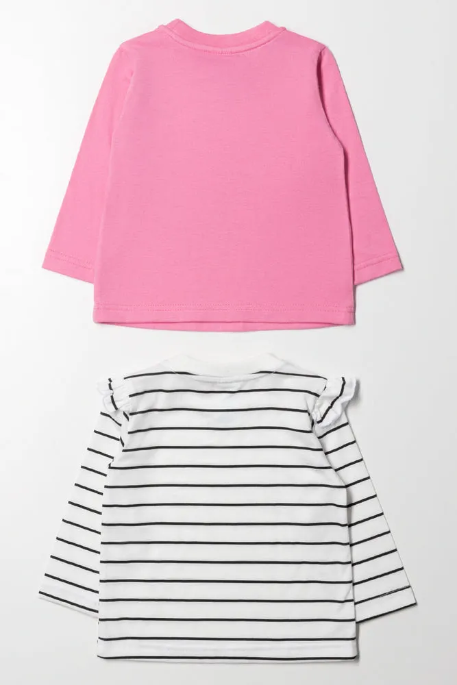 2 Pack T-Shirts Pink And White
