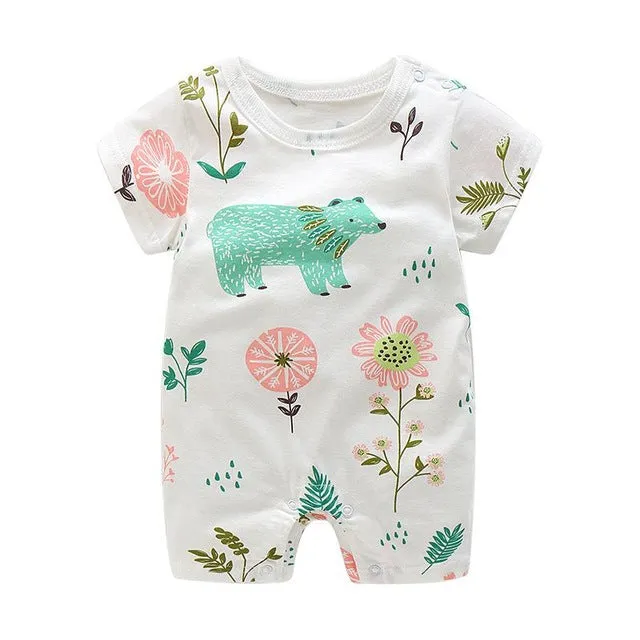 2020 cartoon anime short Newborn Baby Clothes pure cotton Summer Rompers Kids Baby Girl Jumpsuit Toddler Costume for boys romper