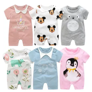 2020 cartoon anime short Newborn Baby Clothes pure cotton Summer Rompers Kids Baby Girl Jumpsuit Toddler Costume for boys romper