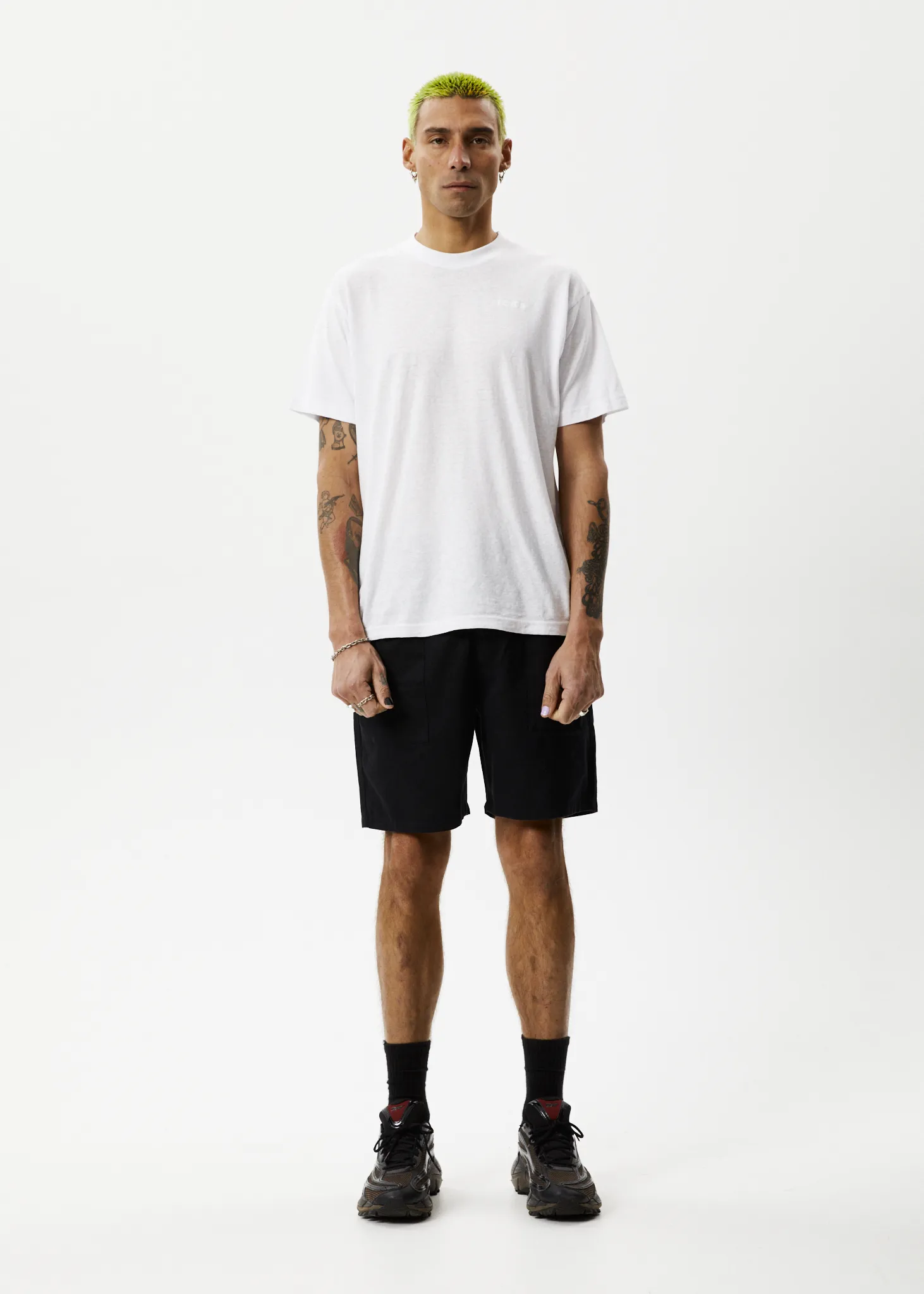 AFENDS Mens Cabal - Elastic Waist Technical Short - Black
