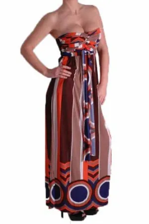 Ana Multicoloured Strapless Bandeau Maxi Dress