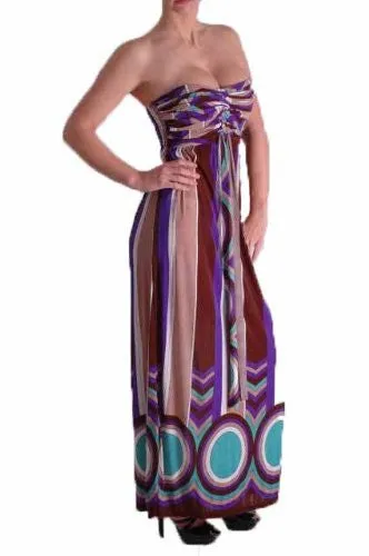Ana Multicoloured Strapless Bandeau Maxi Dress