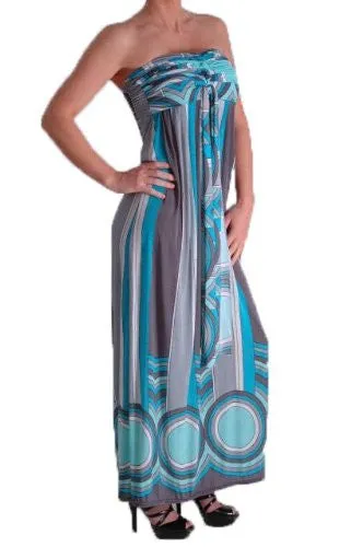 Ana Multicoloured Strapless Bandeau Maxi Dress