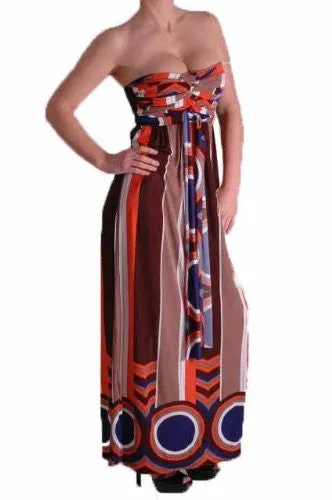 Ana Multicoloured Strapless Bandeau Maxi Dress