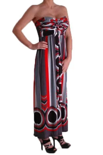 Ana Multicoloured Strapless Bandeau Maxi Dress