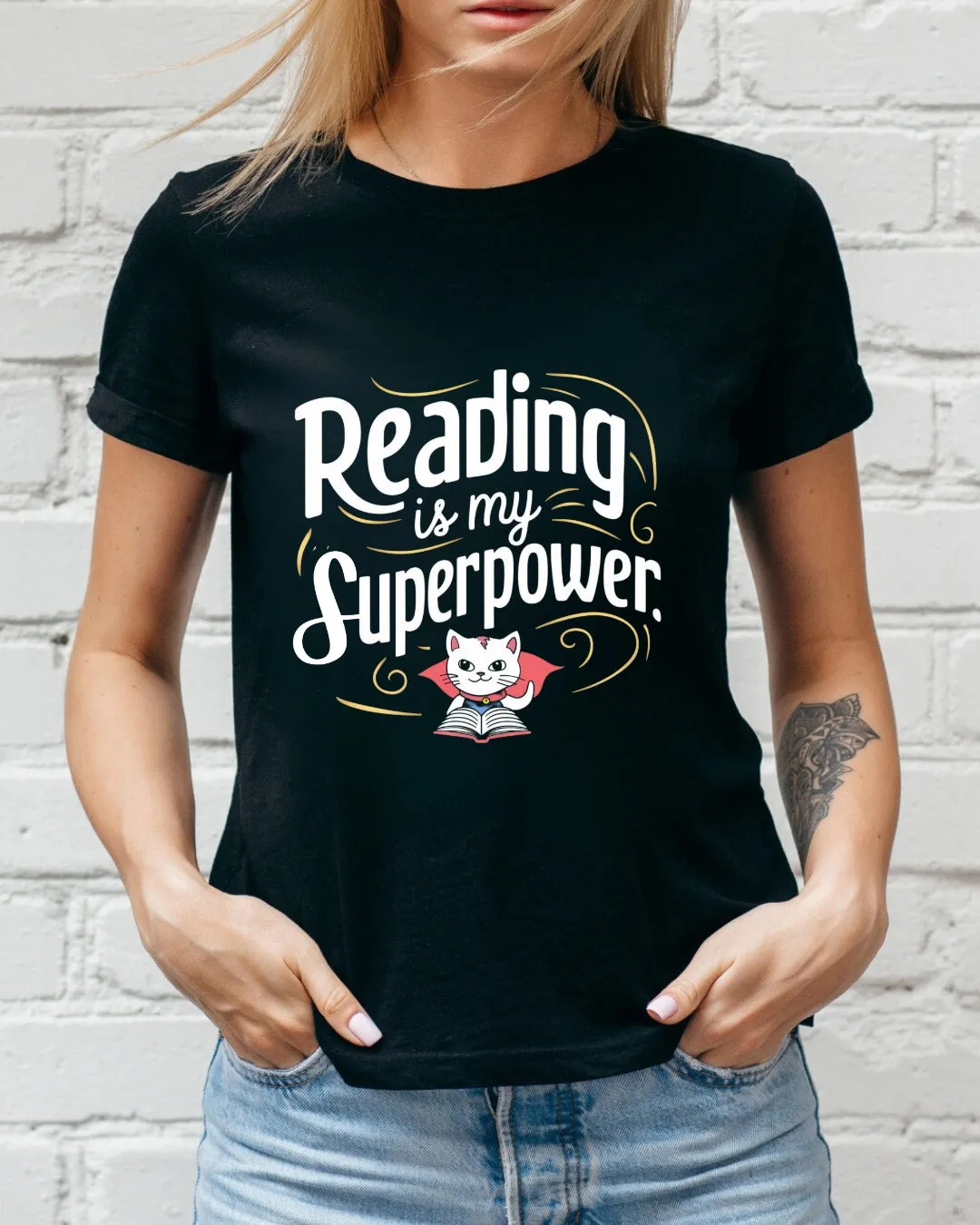 Books Lovers T-Shirt Reading Is My Superpower Tees