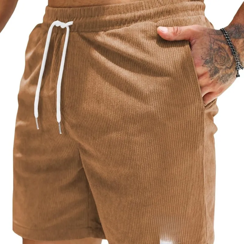 Corduroy Shorts Drawstring Closure Lightweight and Casual Comfort