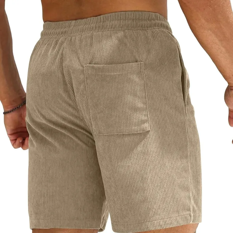 Corduroy Shorts Drawstring Closure Lightweight and Casual Comfort