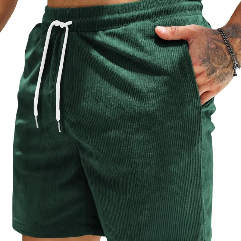 Corduroy Shorts Drawstring Closure Lightweight and Casual Comfort