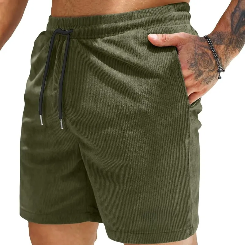 Corduroy Shorts Drawstring Closure Lightweight and Casual Comfort