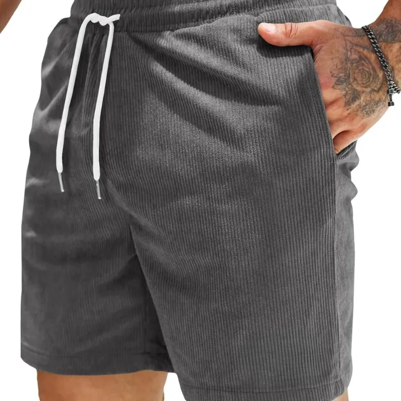 Corduroy Shorts Drawstring Closure Lightweight and Casual Comfort