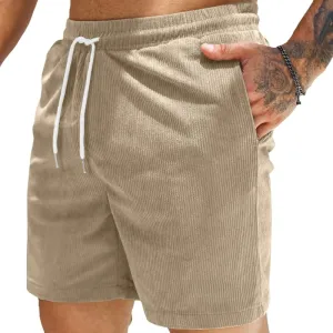 Corduroy Shorts Drawstring Closure Lightweight and Casual Comfort