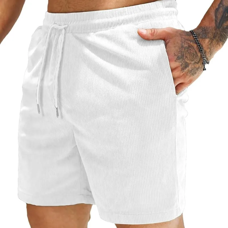 Corduroy Shorts Drawstring Closure Lightweight and Casual Comfort