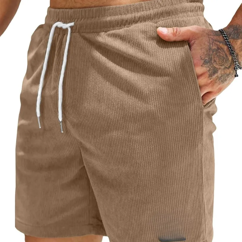 Corduroy Shorts Drawstring Closure Lightweight and Casual Comfort