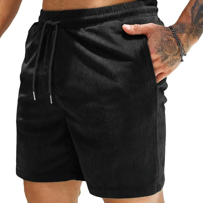 Corduroy Shorts Drawstring Closure Lightweight and Casual Comfort
