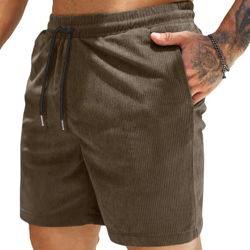 Corduroy Shorts Drawstring Closure Lightweight and Casual Comfort