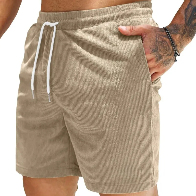 Corduroy Shorts Drawstring Closure Lightweight and Casual Comfort