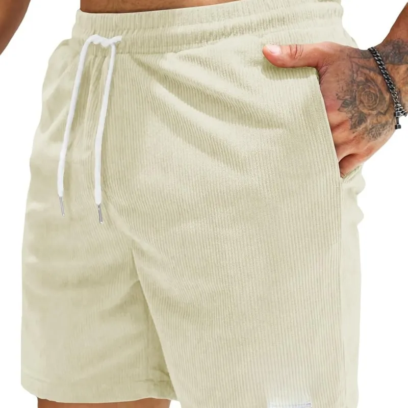 Corduroy Shorts Drawstring Closure Lightweight and Casual Comfort