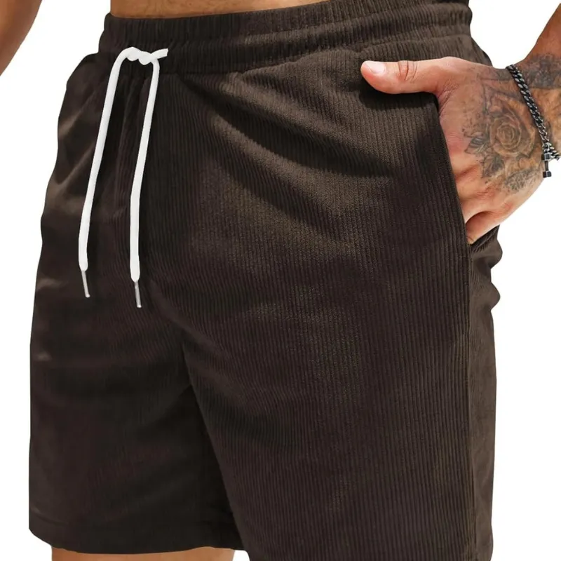 Corduroy Shorts Drawstring Closure Lightweight and Casual Comfort