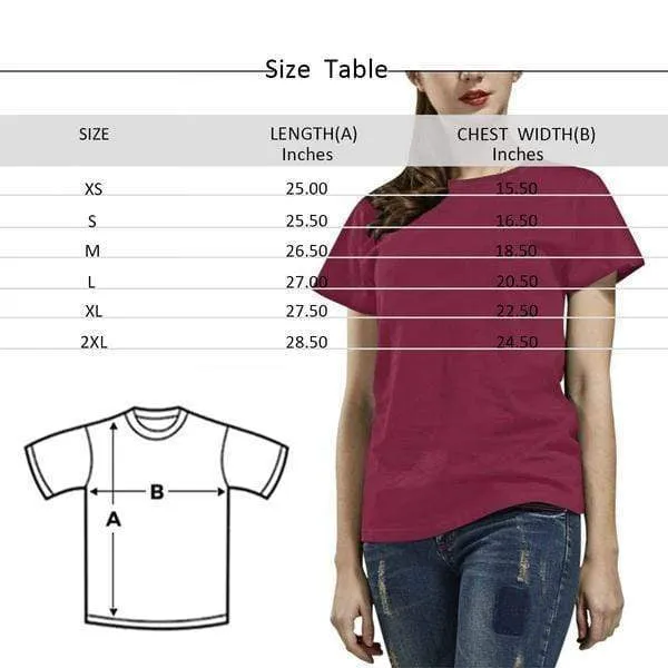 Custom Photo Shirts Happy Couple Tee Personalized Women's All Over Print T-shirt Gifts for Birthday Holidays Anniversary