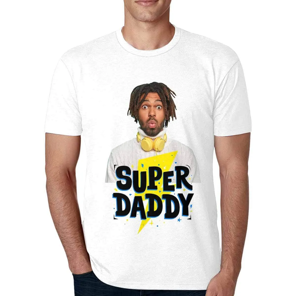 Custom Shirts with Photo Super Daddy Personalized Men's All Over Print T-shirt for Father's Day