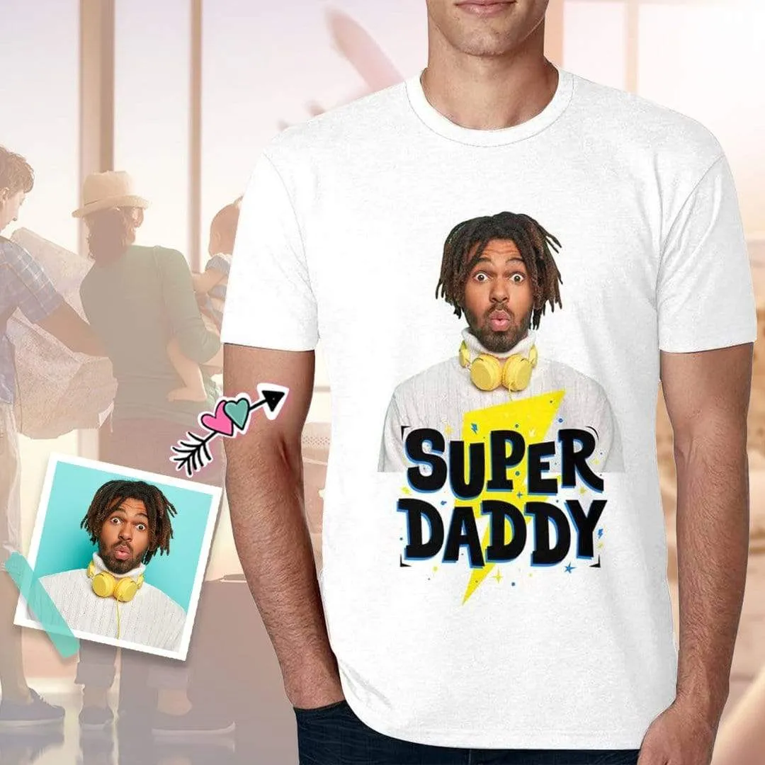 Custom Shirts with Photo Super Daddy Personalized Men's All Over Print T-shirt for Father's Day