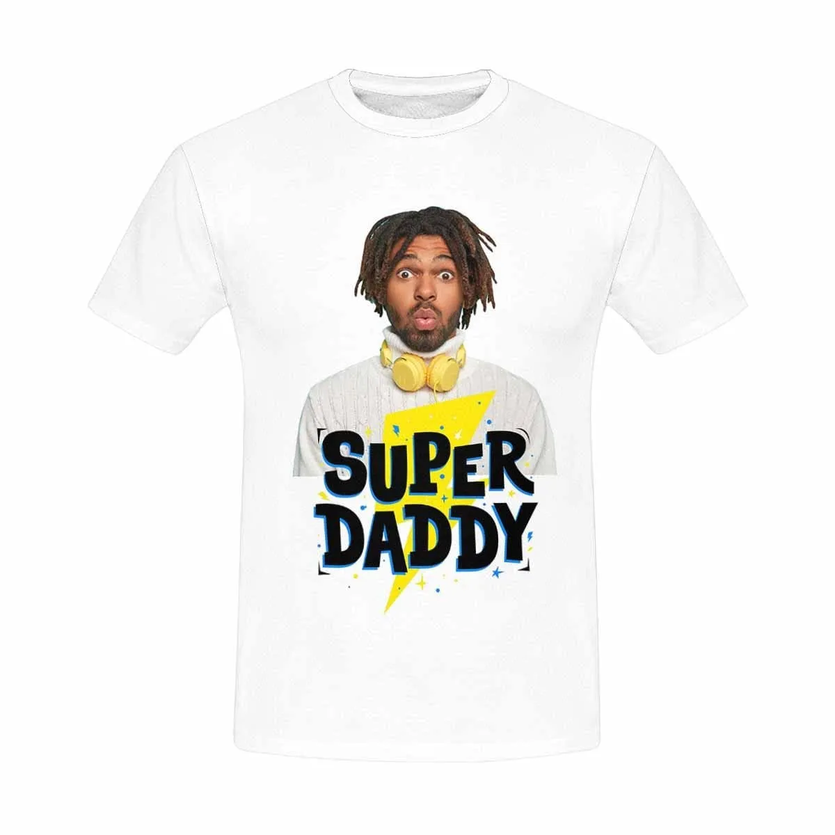 Custom Shirts with Photo Super Daddy Personalized Men's All Over Print T-shirt for Father's Day