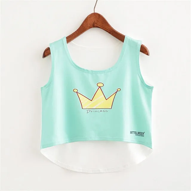 Cute Food Printed Harajuku Crop Top Shirt