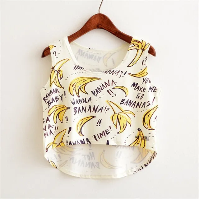 Cute Food Printed Harajuku Crop Top Shirt
