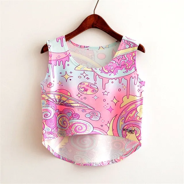 Cute Food Printed Harajuku Crop Top Shirt