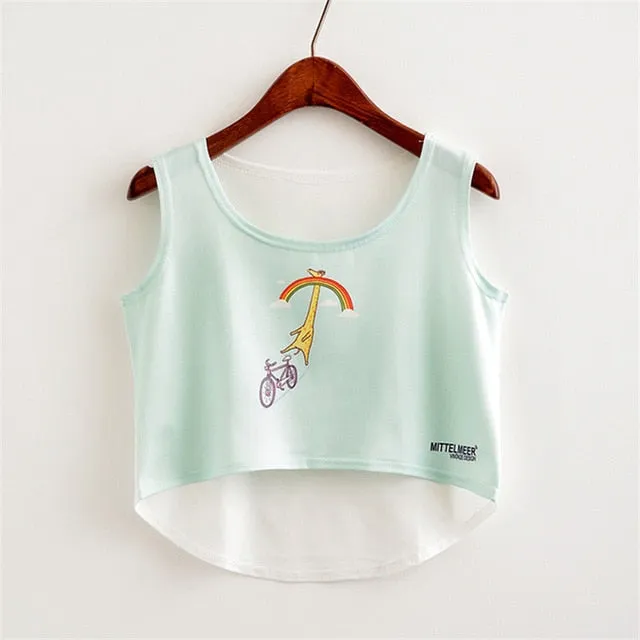 Cute Food Printed Harajuku Crop Top Shirt