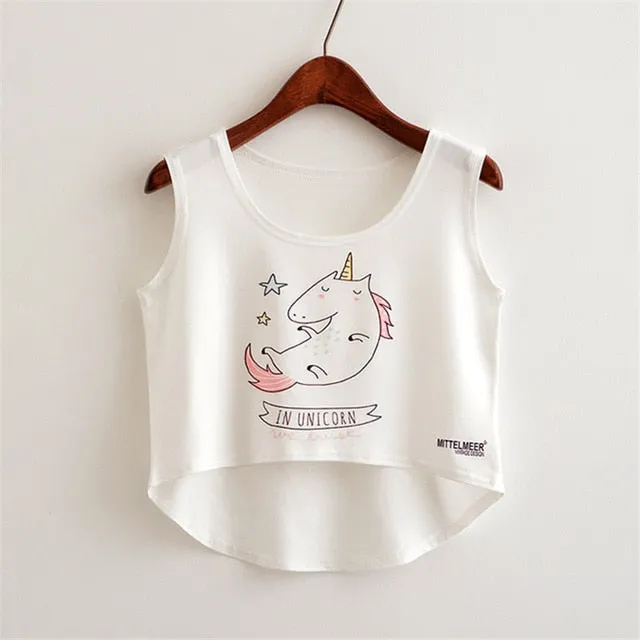 Cute Food Printed Harajuku Crop Top Shirt