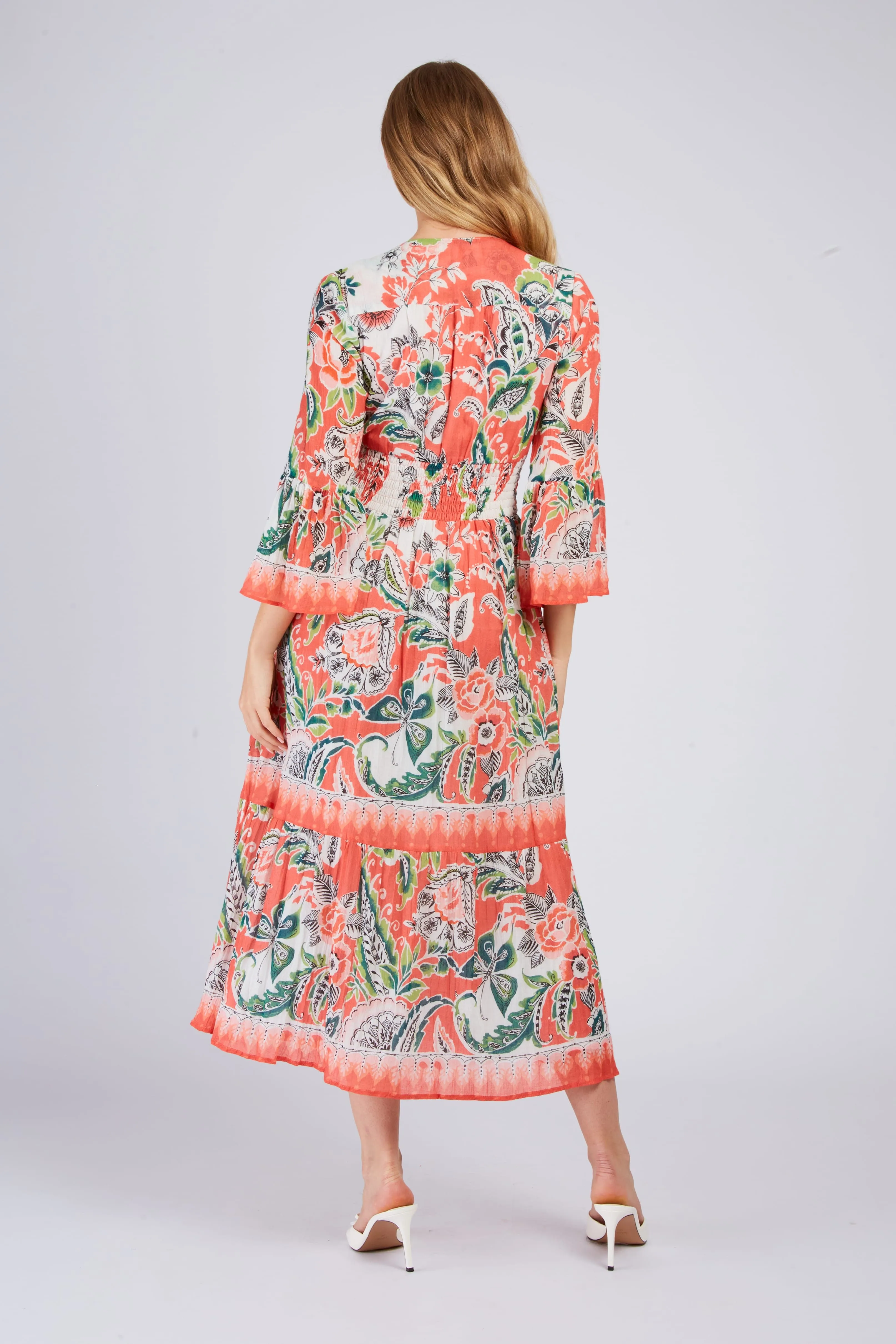 Derhy Floral Chiffon Pleat Dress