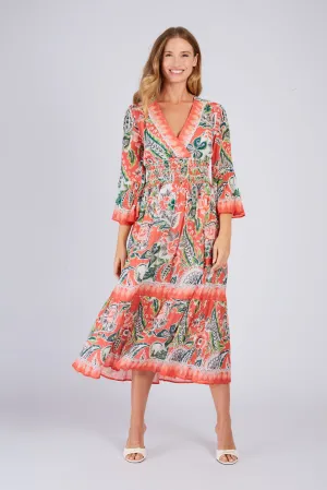 Derhy Floral Chiffon Pleat Dress