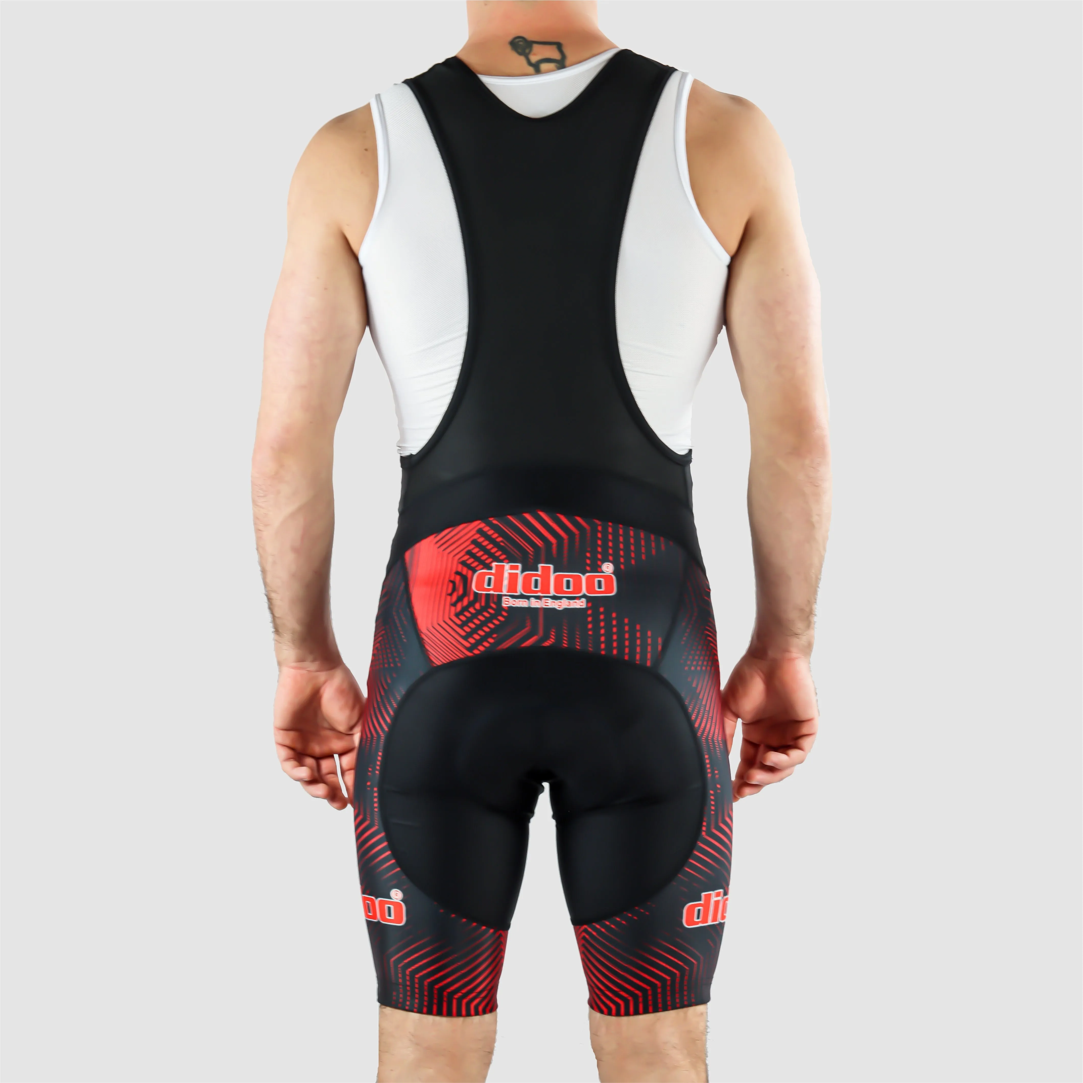 DiDOO Men's Classic Quick Dry Padded Cycling Bib Shorts Black and Red