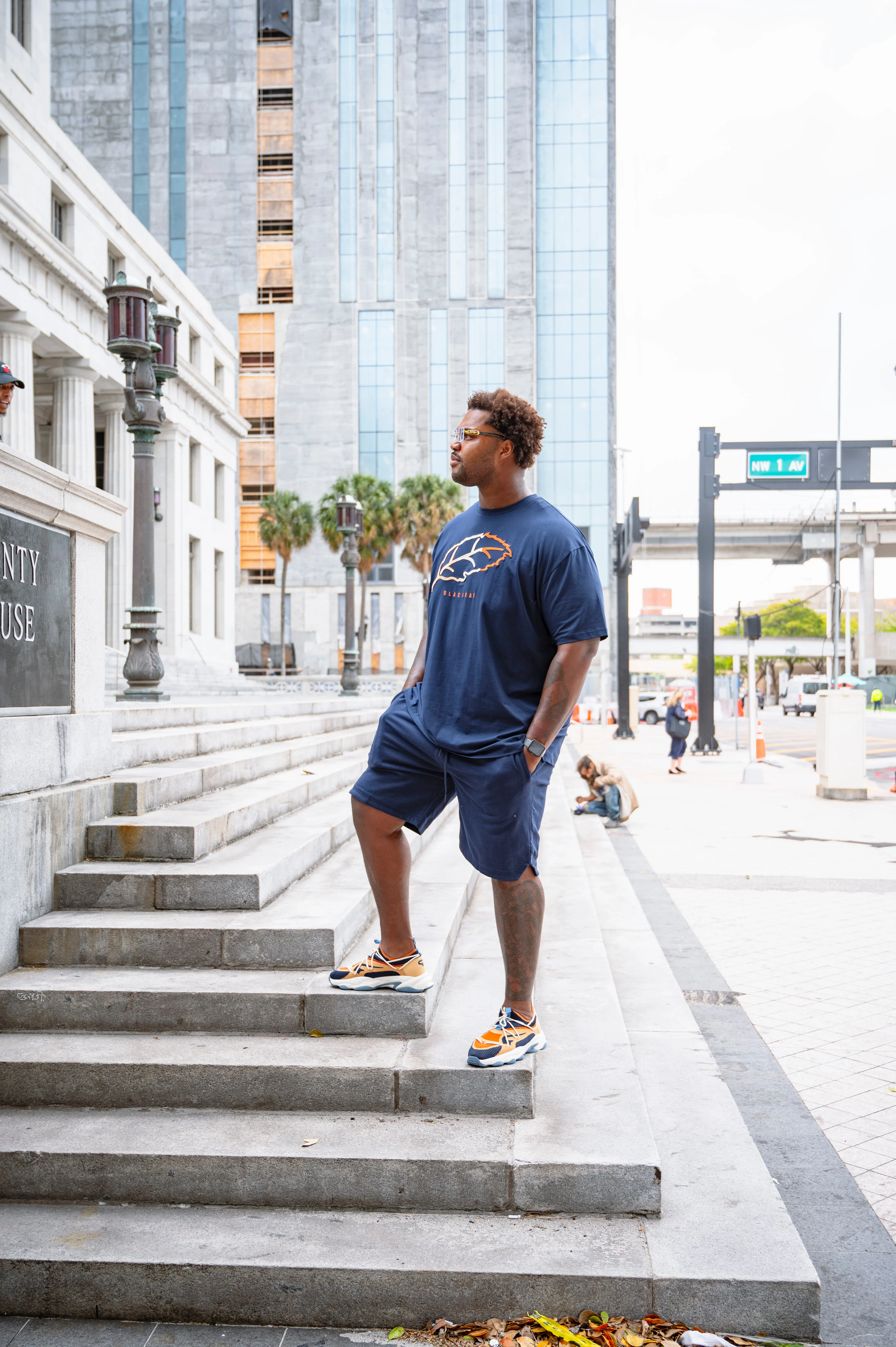 Essential Navy Classic Leaf Shorts
