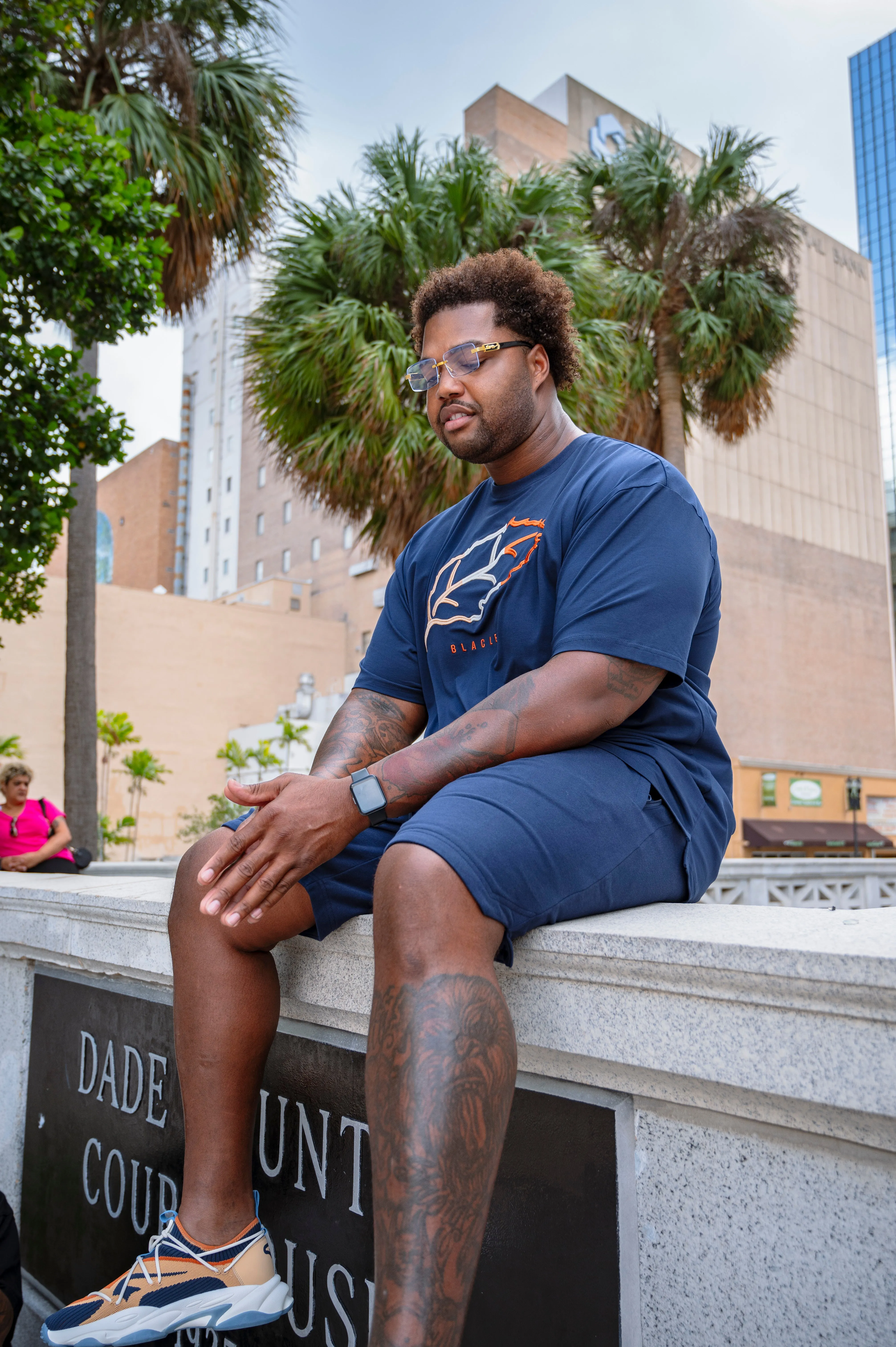 Essential Navy Classic Leaf Shorts