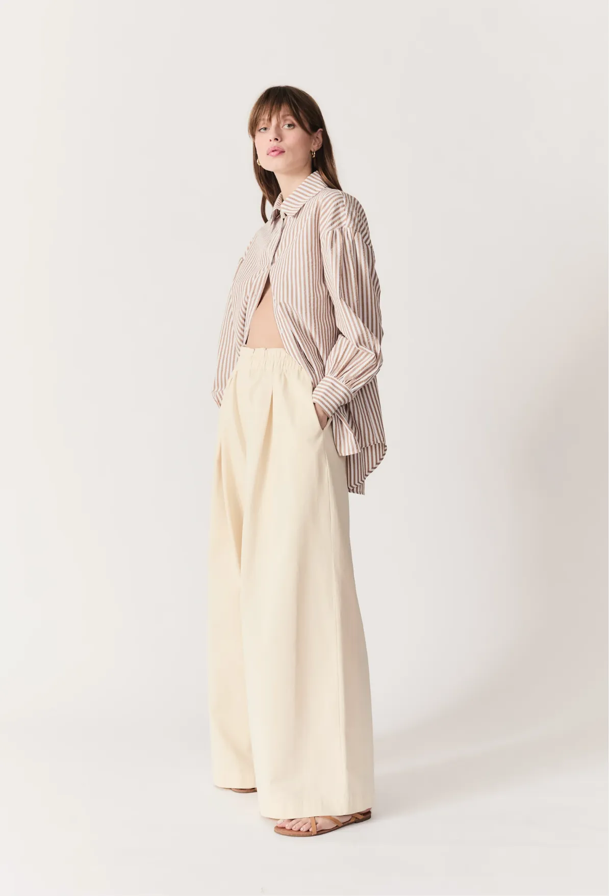 Felicity Oversized Striped Button Down Shirt