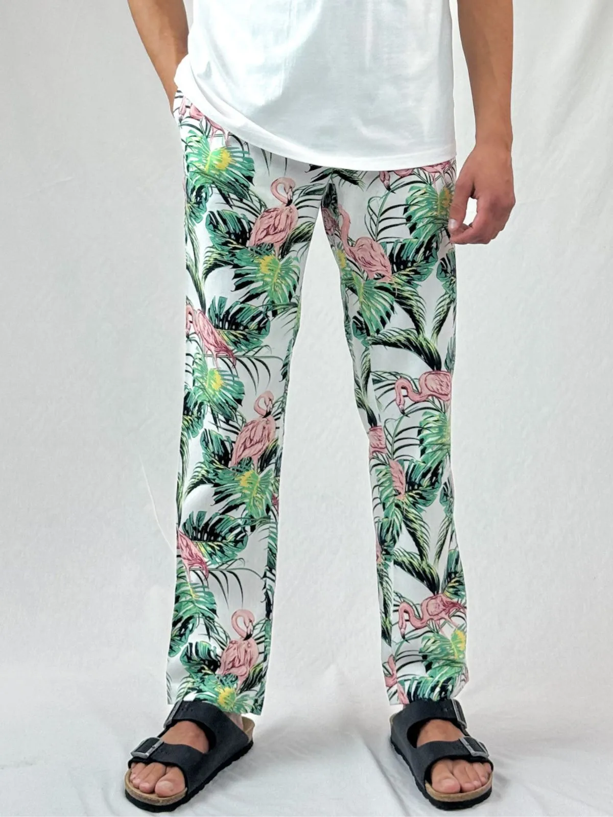 Flamingos Cotton/Rayon Resort Pant - Relaxed Fit