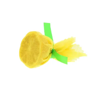 Flat Yellow Lemon Wraps with Green Ribbons, Case of 1,000