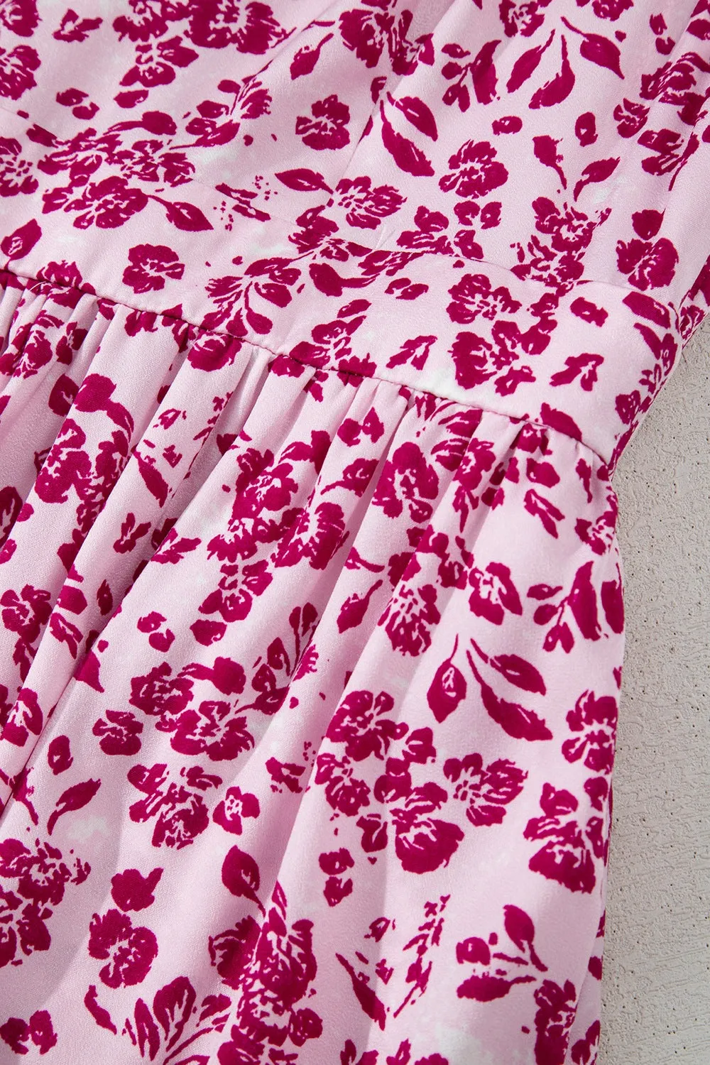 Floral Cutout Back Square Neck Maxi Dress