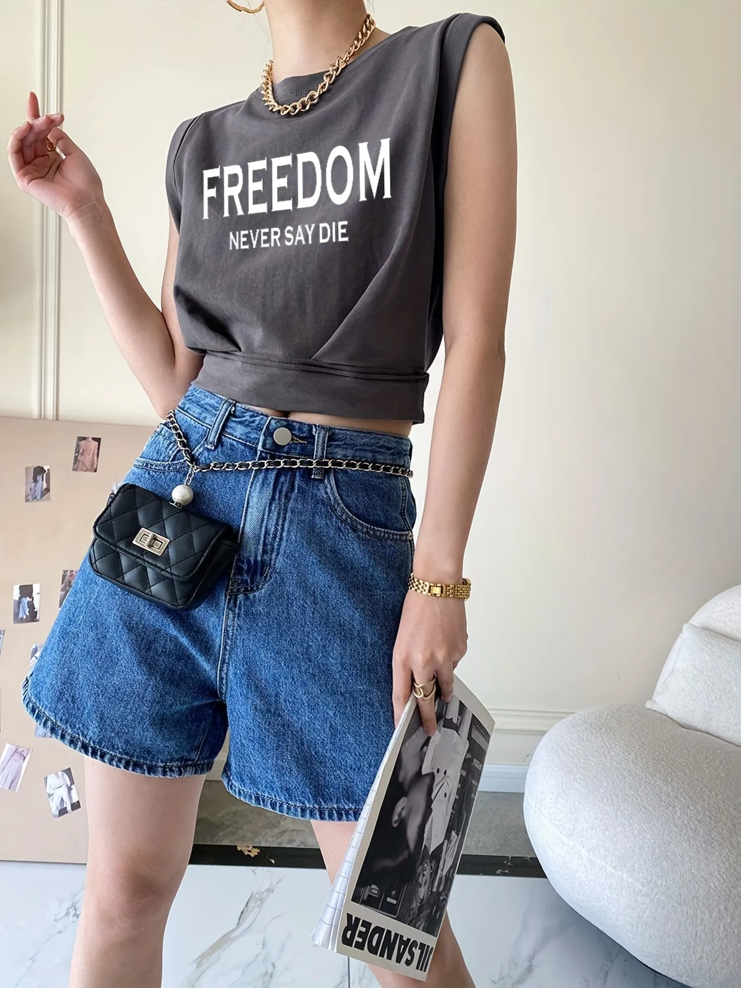 Freedom Sleeveless Crop Tops