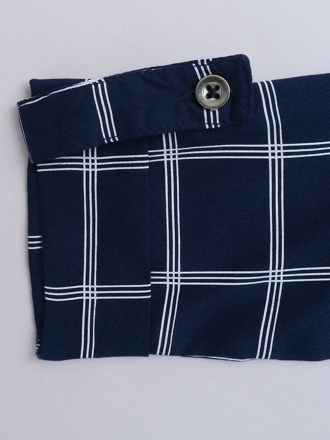Girls Rayon Checks Jumpsuit