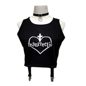Gothic Resurrection Print Sexy Club Mini Tank Top