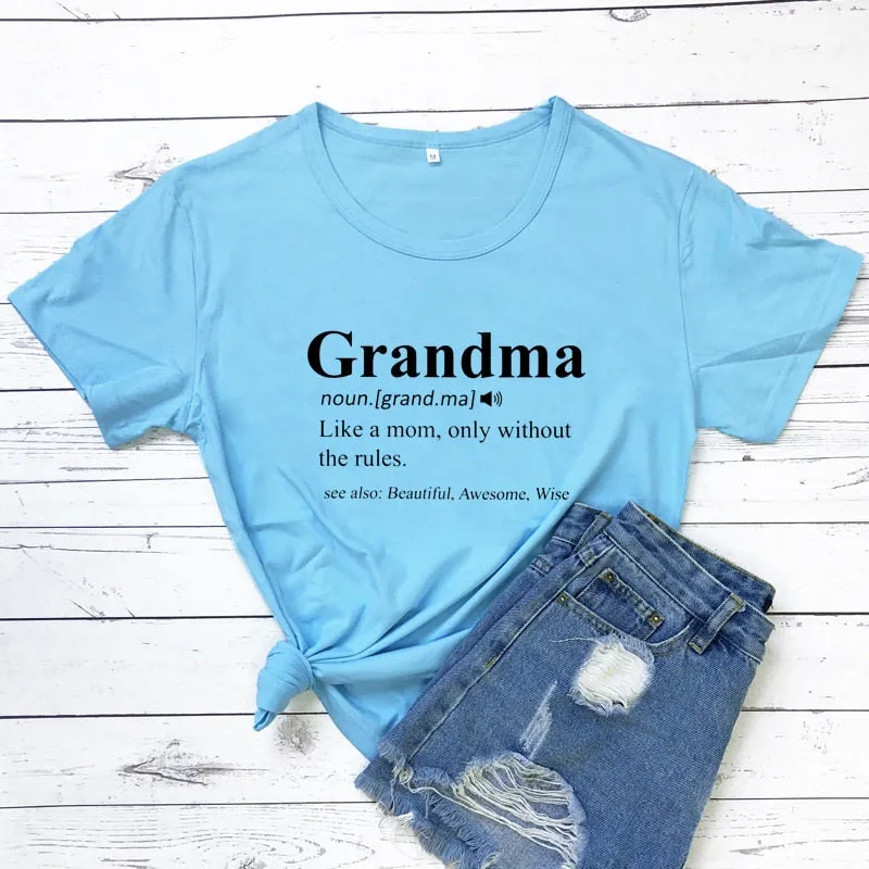 Grandma Print Design Casual Graphic Summer T Shirt