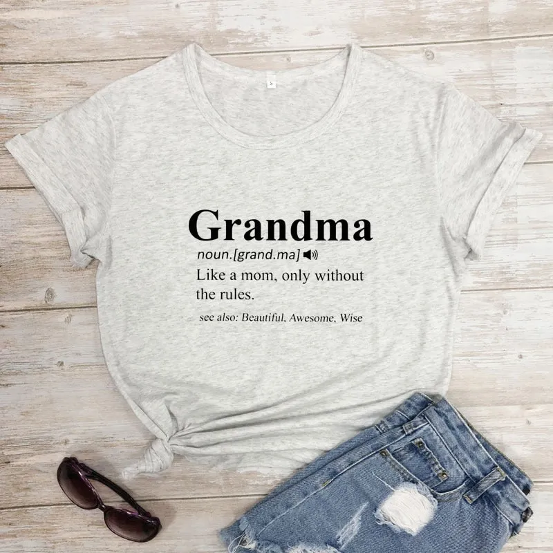 Grandma Print Design Casual Graphic Summer T Shirt