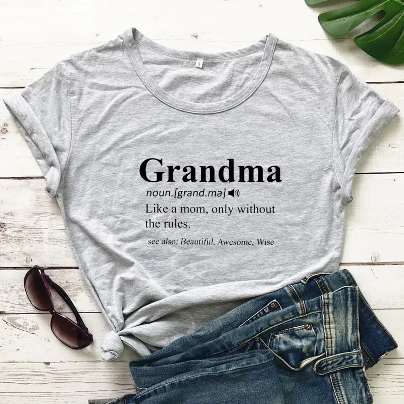 Grandma Print Design Casual Graphic Summer T Shirt