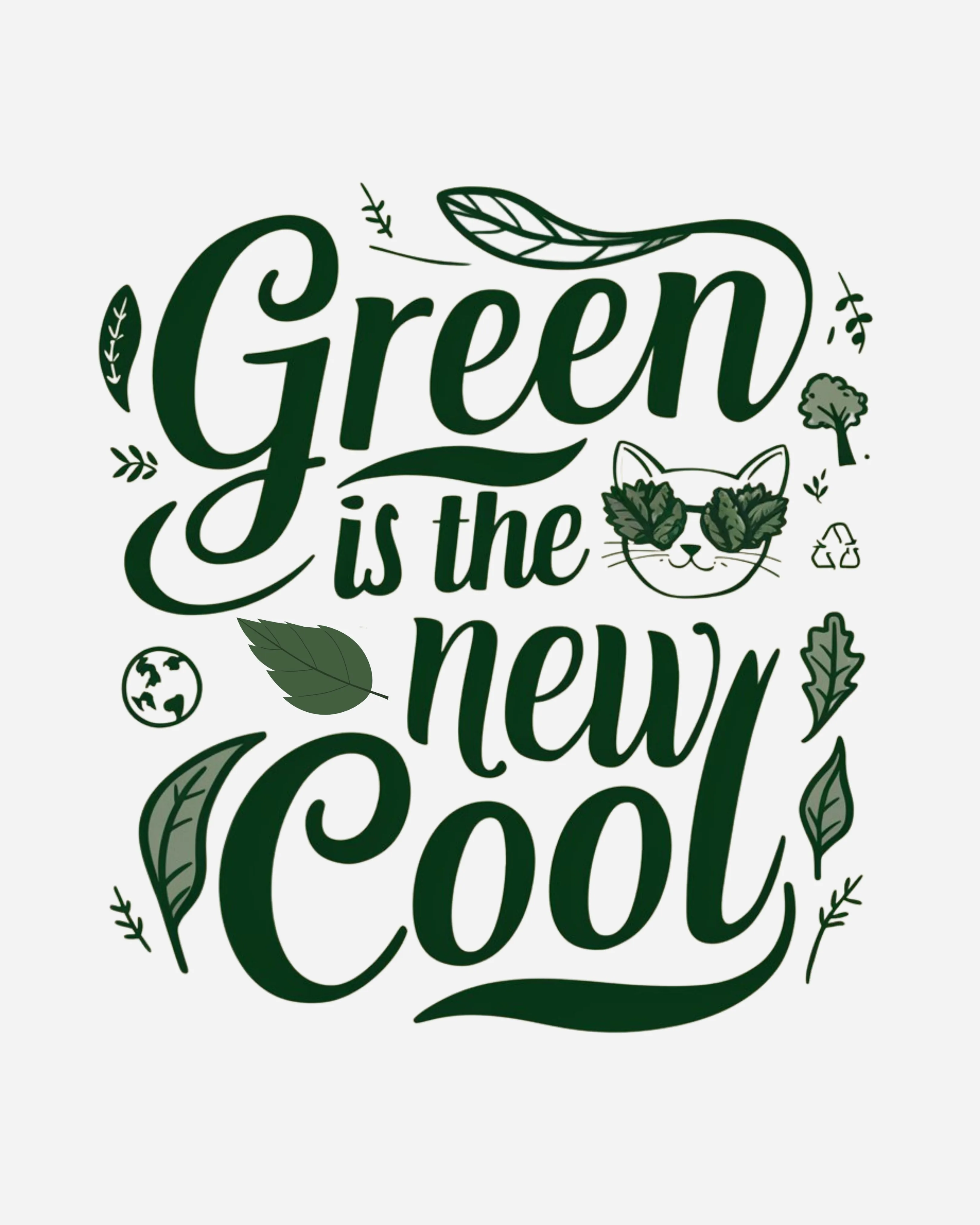 Green Is The New Cool Cotton Crew Neck Tshirt
