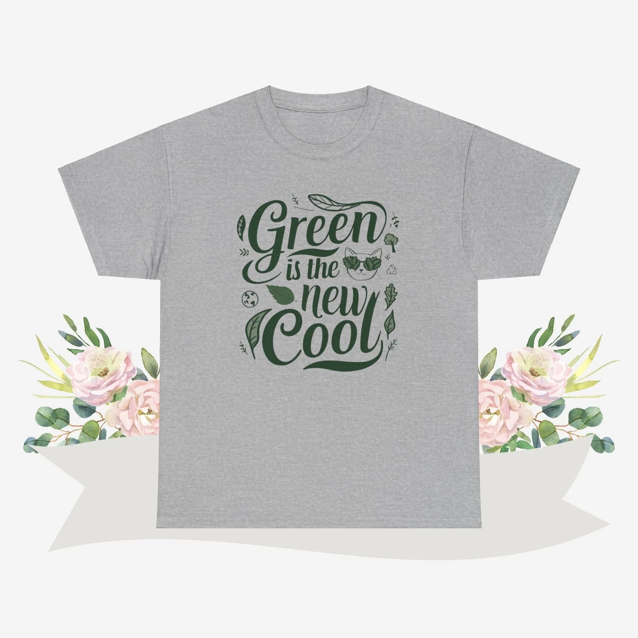 Green Is The New Cool Cotton Crew Neck Tshirt